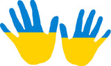 Ukrainian flag of peace hand