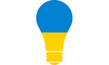 Ukrainian flag idea light bulb