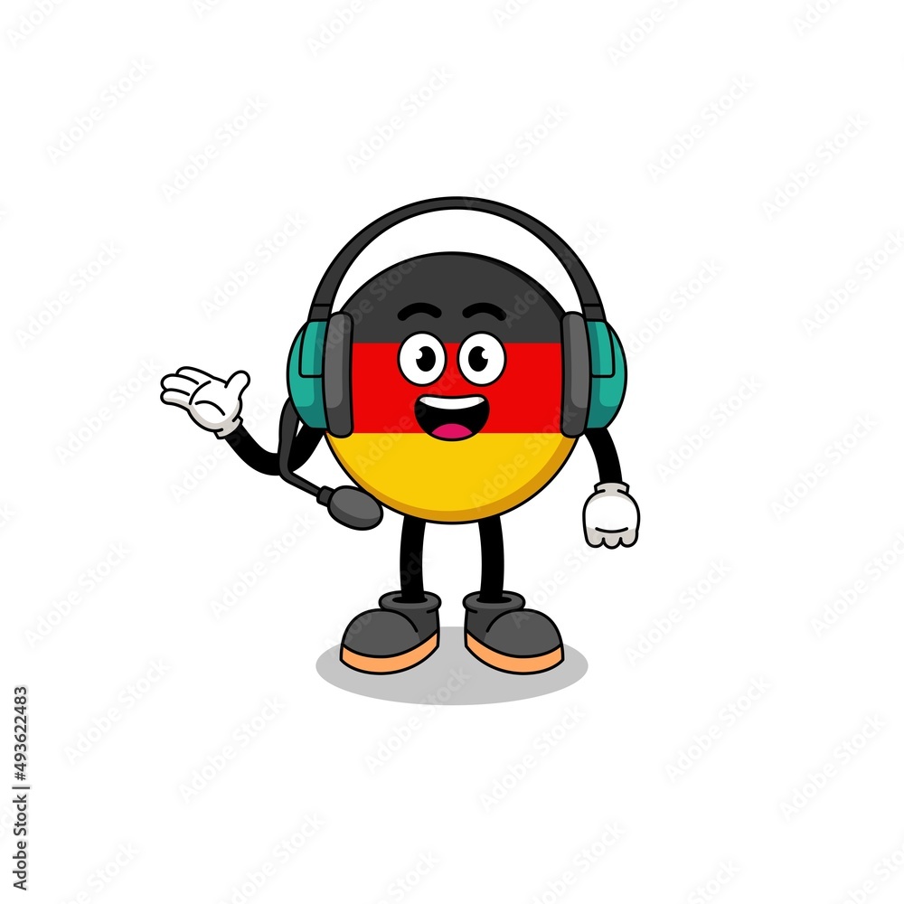Mascot Illustration of germany flag as a customer services