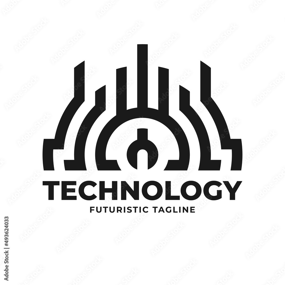 abstract technology monogram vector logo design element abstract technology monogram vector logo design element