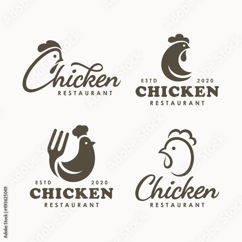 Set of chicken logo vector illustration