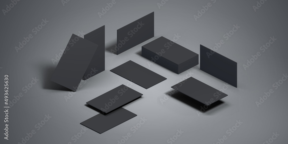 Mockup of horizontal stacks of business cards. Mockup of horizontal stacks of business cards.