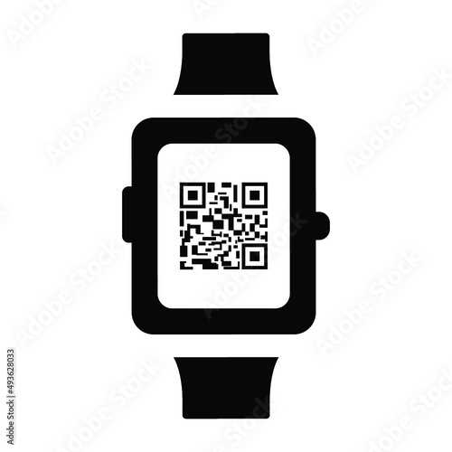 Qr code smart watch icon