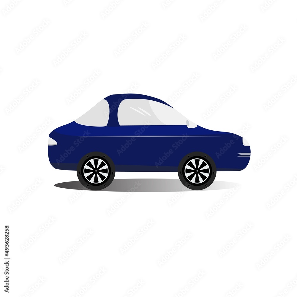 Sport electric car blue color icon clipart cartoon element object symbol vector illustration