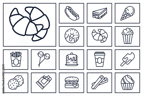 Fastfood set icon symbol template for graphic and web design collection logo vector illustration