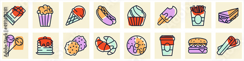 Fastfood set icon symbol template for graphic and web design collection logo vector illustration