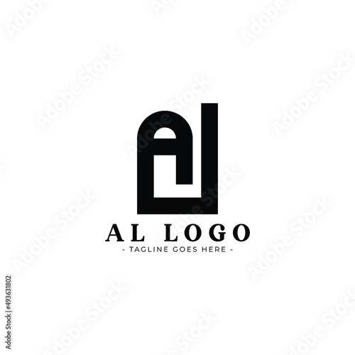 letter AL logo template design, initial logo, vector logo.