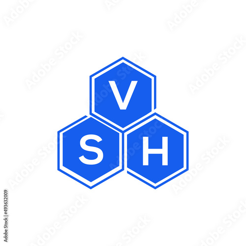 VSH letter logo design on black background. VSH creative initials letter logo concept. VSH letter design.