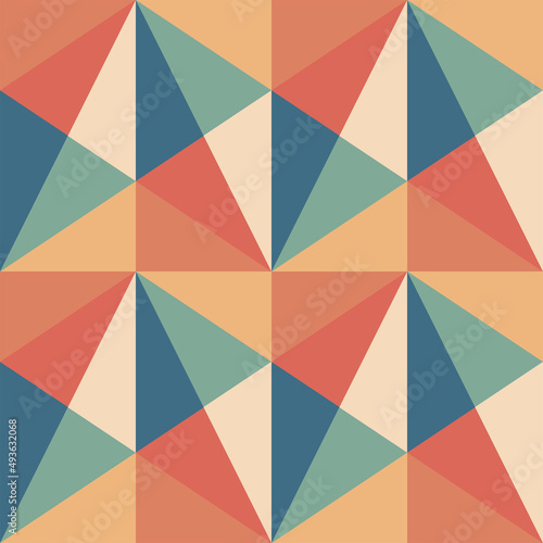 Vector geometric pattern. Retro colorful pattern with triangles for banners, covers, backgrounds, poster art, textile design, decorative prints, invitation letters, packaging etc.
