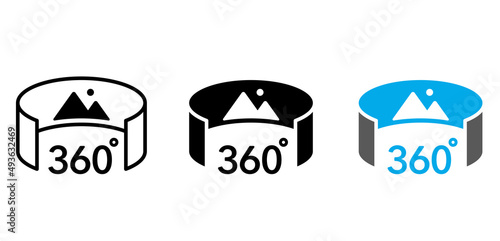 360度パノラマの仮想現実のアイコン
