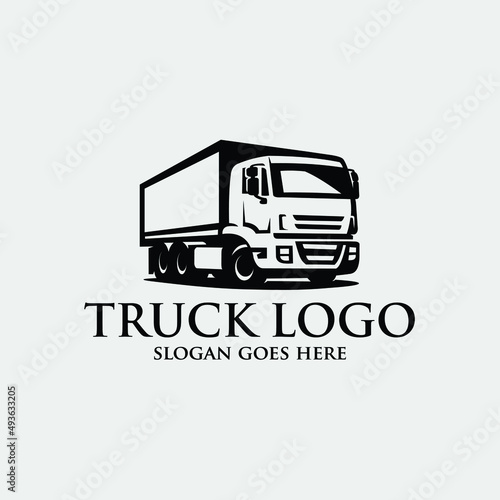 Truck logo vector isolated in white background. Best for trucking and freight related logo