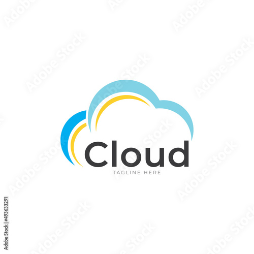 Wordmark cloud icon logo design