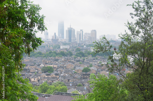 zhenjiang china and Xijin historical area overcast day photo