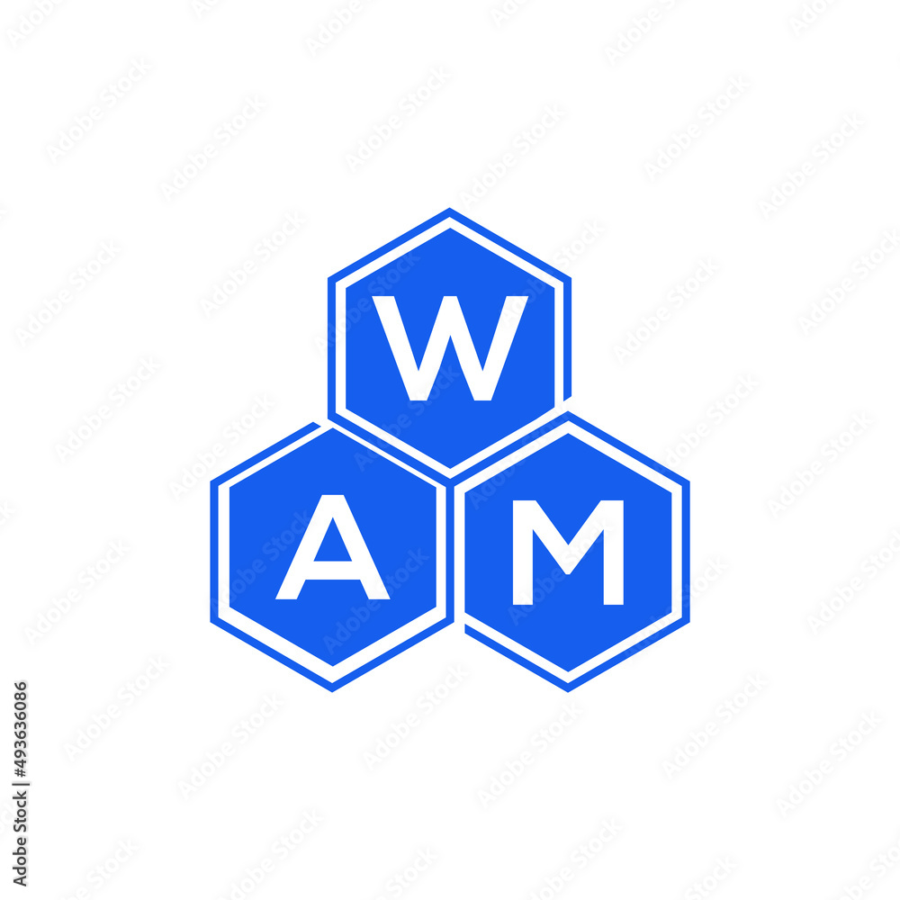 WAM letter logo design on black background. WAM creative initials letter logo concept. WAM letter design. WAM letter logo design on black background. WAM creative initials letter logo concept. WAM letter design.
