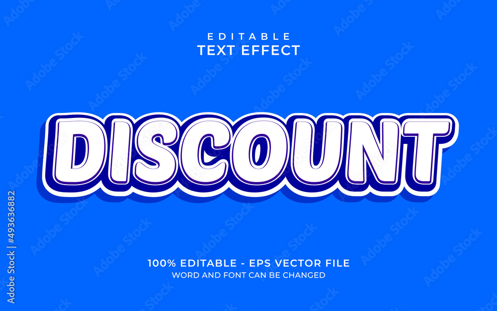 Editable text effect - discount sale style	