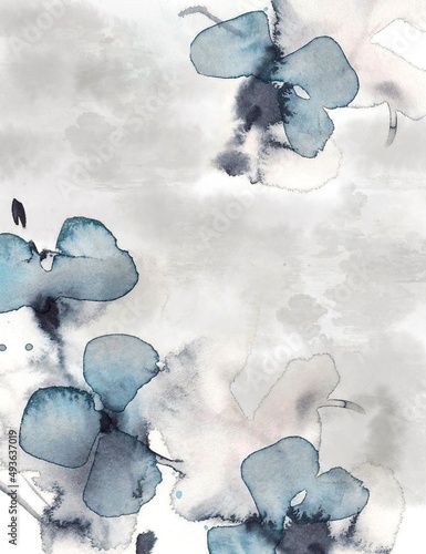 Blue flowers abstract 