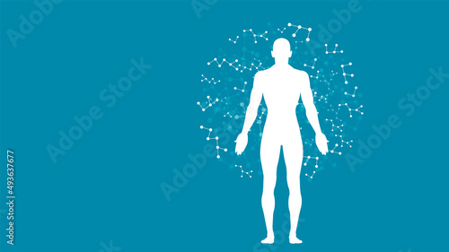 sistema immunitario, corpo umano, silhouette,	