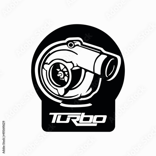 vector turbo engine logo with nice black background