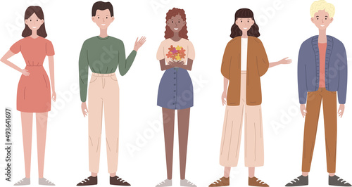 Happy young people Vector illustration