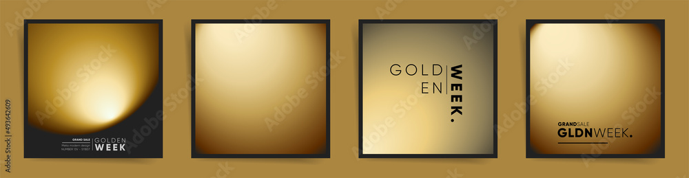 Golden week japan square template set for social media posts, card or flyer covers, asian background. Golden week holiday promo layout with golden luxury blur pattern Golden week japan square template set for social media posts, card or flyer covers, asian background. Golden week holiday promo layout with golden luxury blur pattern