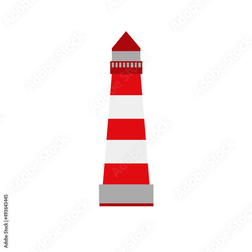Illustration of a lighthouse logo icon for a marine company on a white background. marine pattern, for printing on dishes, textiles, clothes, dishes, souvenirs. 