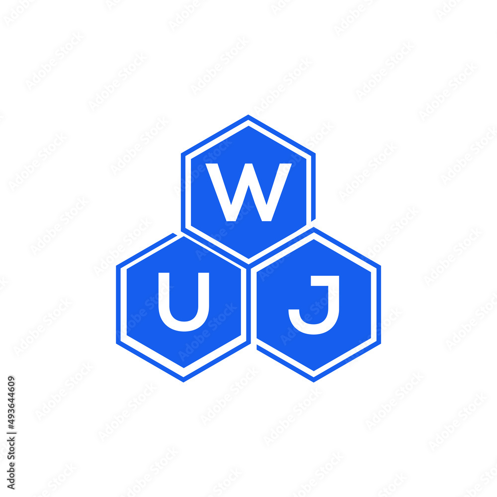 WUJ letter logo design on White background. WUJ creative initials letter logo concept. WUJ letter design. WUJ letter logo design on White background. WUJ creative initials letter logo concept. WUJ letter design.