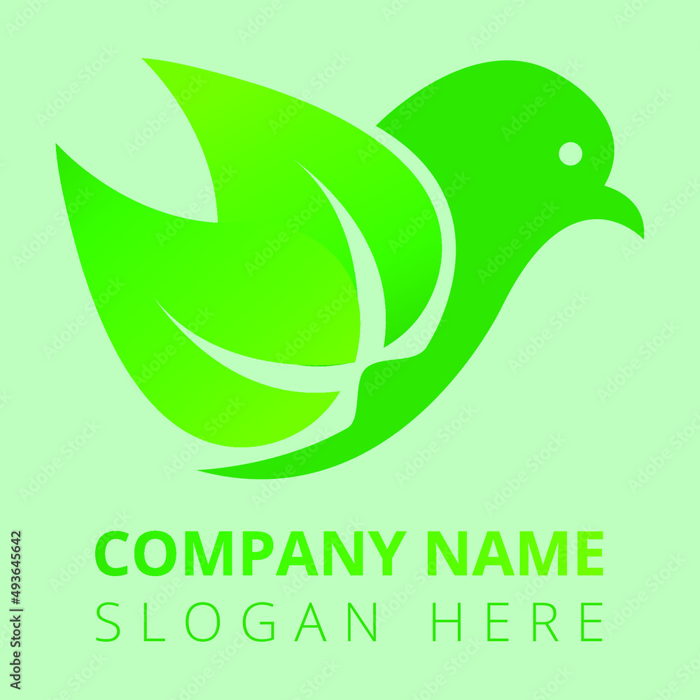 Fototapeta premium Environmental logo design with leaves. nature icon. nature logo leaf bird graphic vector illustration