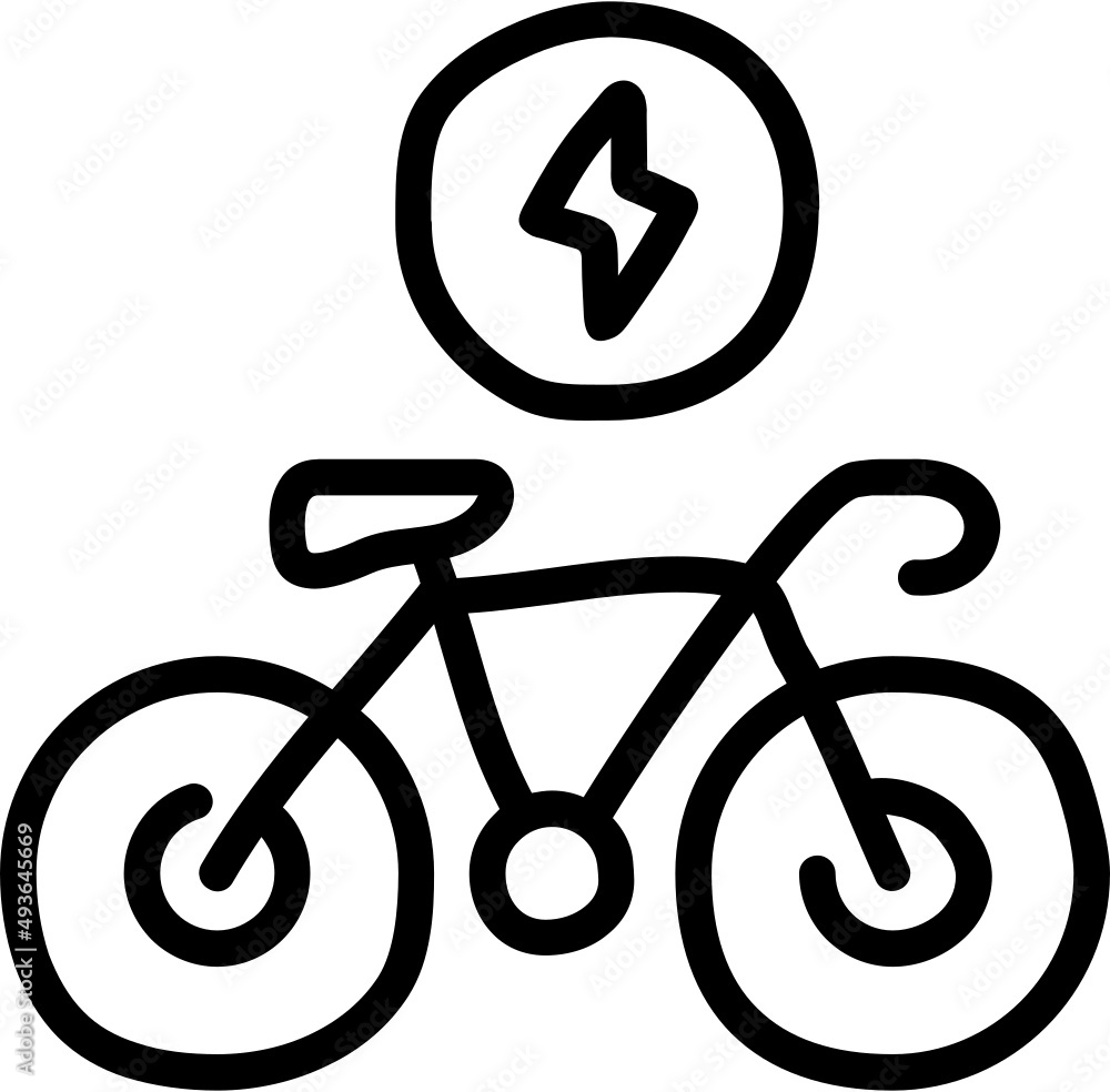 handdrawn electric bike icon handdrawn electric bike icon