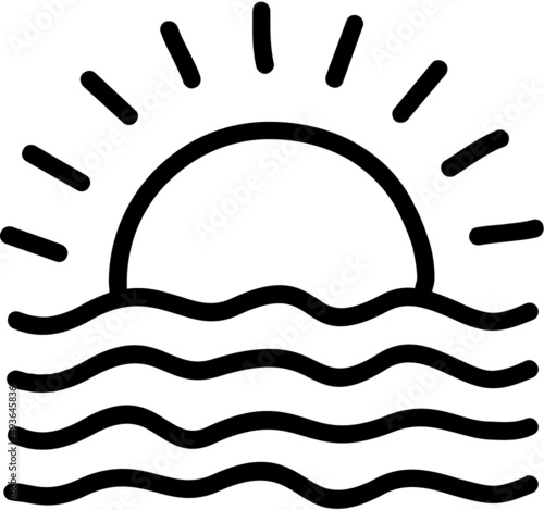 handdrawn sunset icon