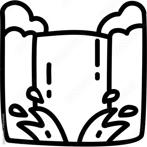 handdrawn waterfall icon