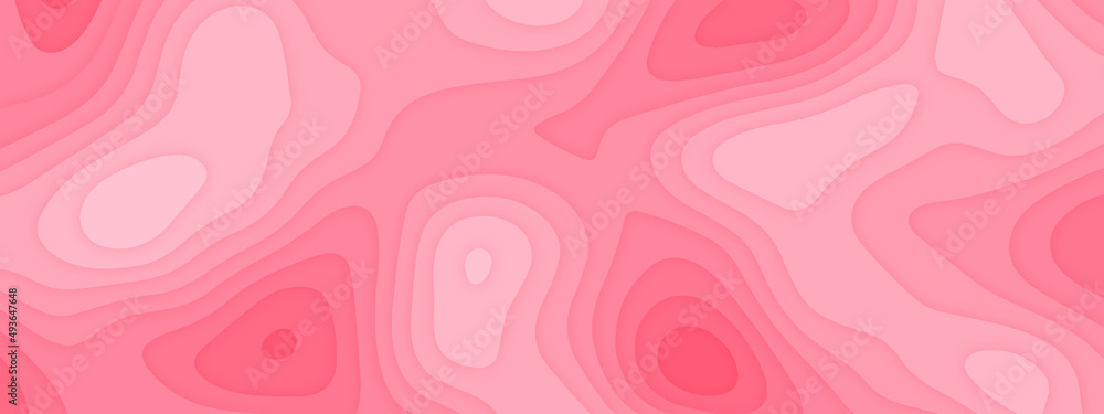 Banner with slime abstract background. Pink paper cut banner with 3D slime abstract background and pink waves layers. Abstract layout design for brochure and flyer. Paper art vector illustration Banner with slime abstract background. Pink paper cut banner with 3D slime abstract background and pink waves layers. Abstract layout design for brochure and flyer. Paper art vector illustration