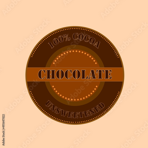 Collection of vintage retro Chocolate 100% cocoa. Labels, icons and badges