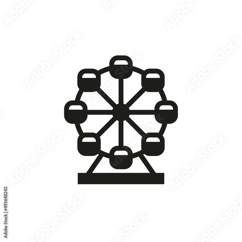 Ferris wheel icon. Simple flat vector illustration on a white background