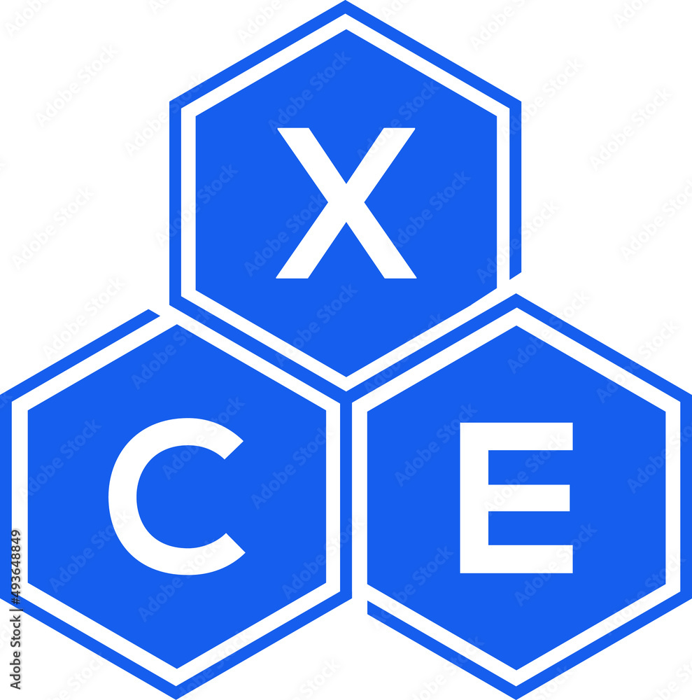 Obraz premium XCE letter logo design on White background. XCE creative initials letter logo concept. XCE letter design. 