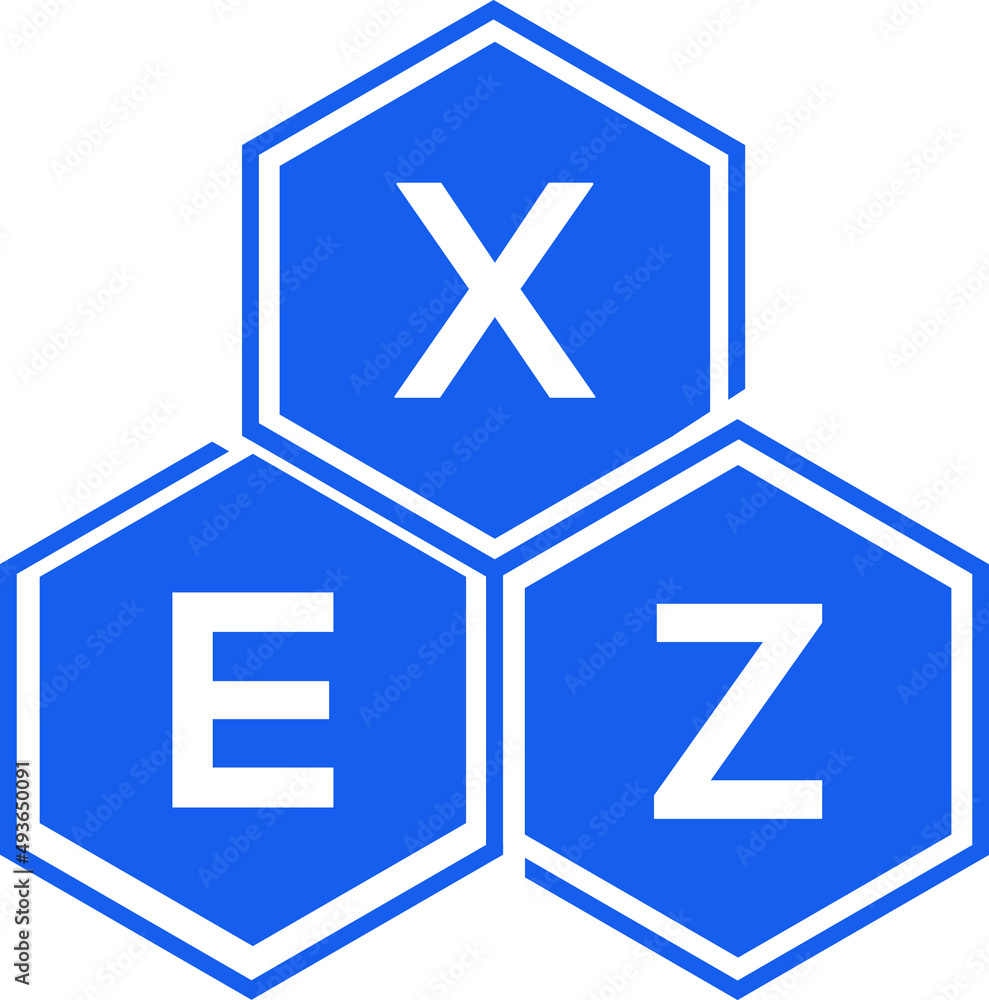 Fototapeta premium XEZ letter logo design on White background. XEZ creative initials letter logo concept. XEZ letter design. 