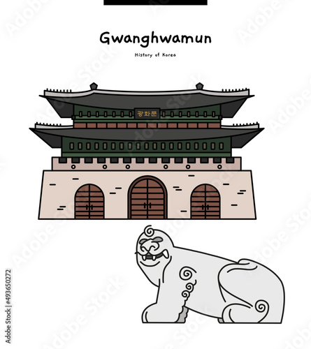 This is Gwanghwamun in Gyeongbokgung Palace, the palace of Joseon in Korea. It is a representative landmark of Seoul.	
