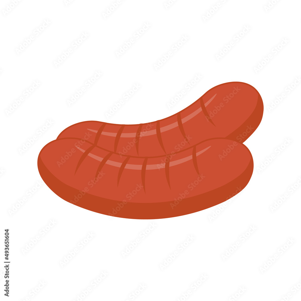 sausage isolated illustration on white background