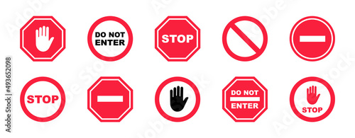 Fotografia Stop sign set