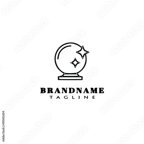 magic crystal ball logo icon cute template vector illustration