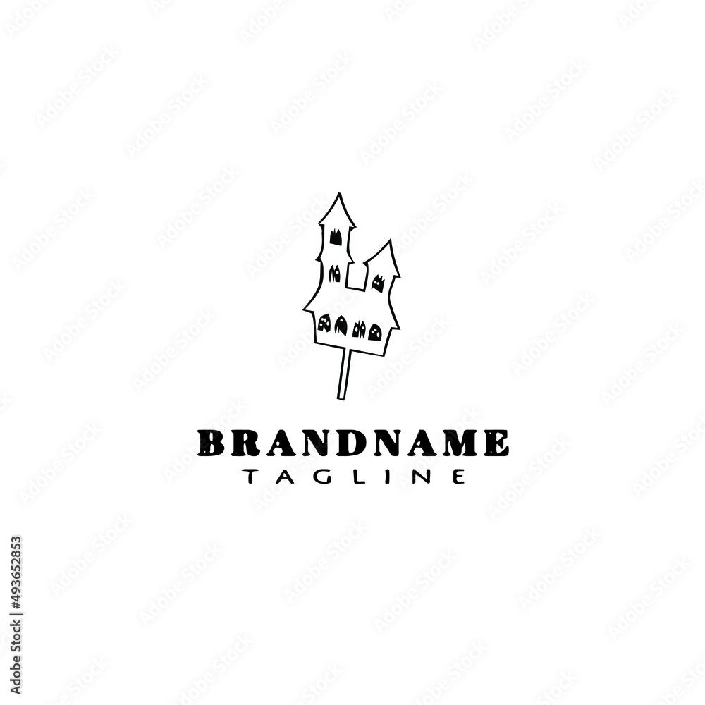 Obraz premium castle logo cartoon design icon template black isolated vector