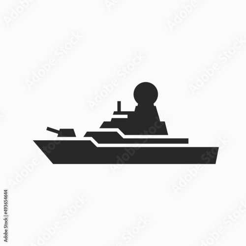 warship icon. marine military war ship. isolated vector image