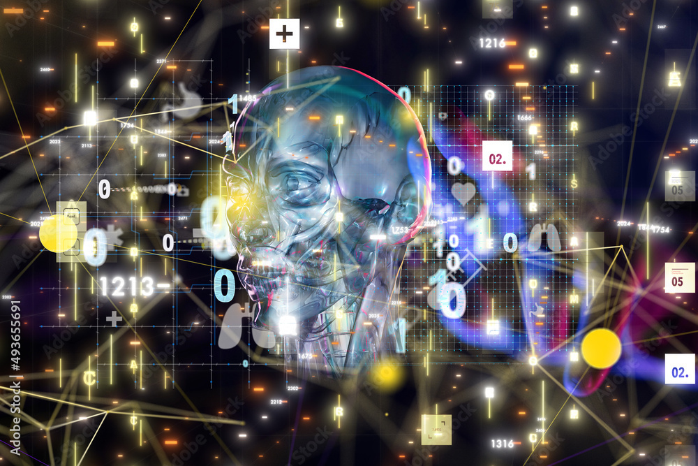 Fototapeta premium digital medical futuristic interface 3D rendering