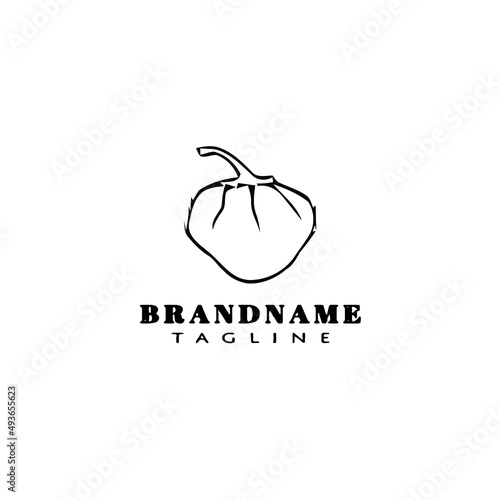 habanero chili peppers logo template icon vector illustration