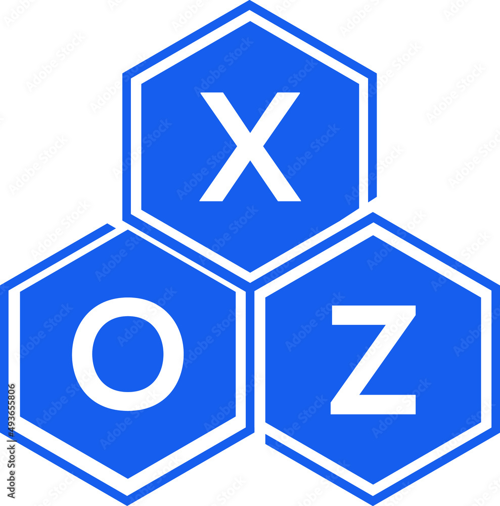 Obraz premium XOZ letter logo design on White background. XOZ creative initials letter logo concept. XOZ letter design. 