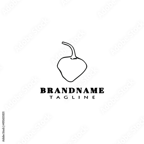 habanero chili peppers logo template icon vector illustration