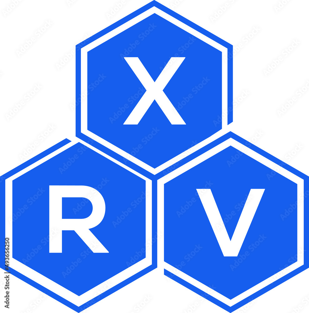 Obraz premium XRV letter logo design on White background. XRV creative initials letter logo concept. XRV letter design. 