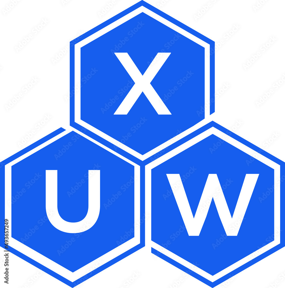 Obraz premium XUW letter logo design on White background. XUW creative initials letter logo concept. XUW letter design. 