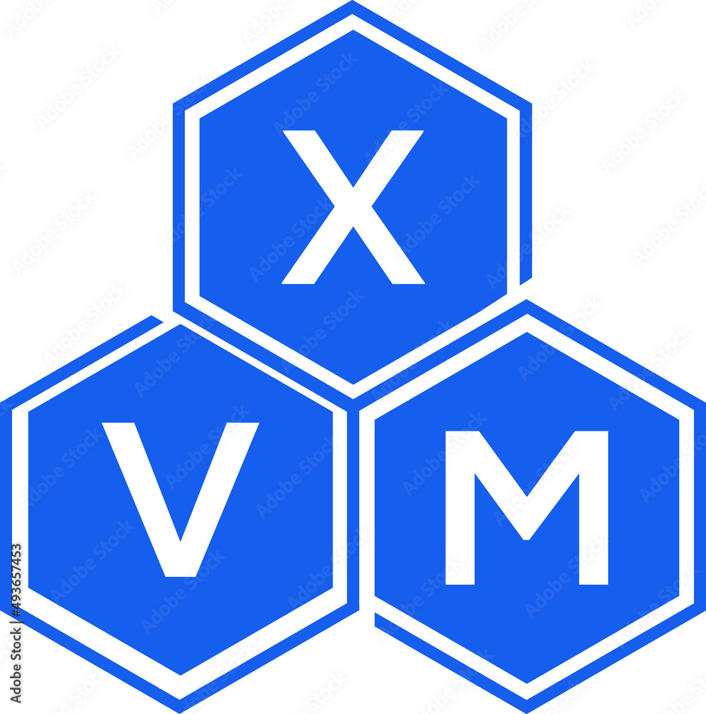 Fototapeta premium XVM letter logo design on White background. XVM creative initials letter logo concept. XVM letter design. 