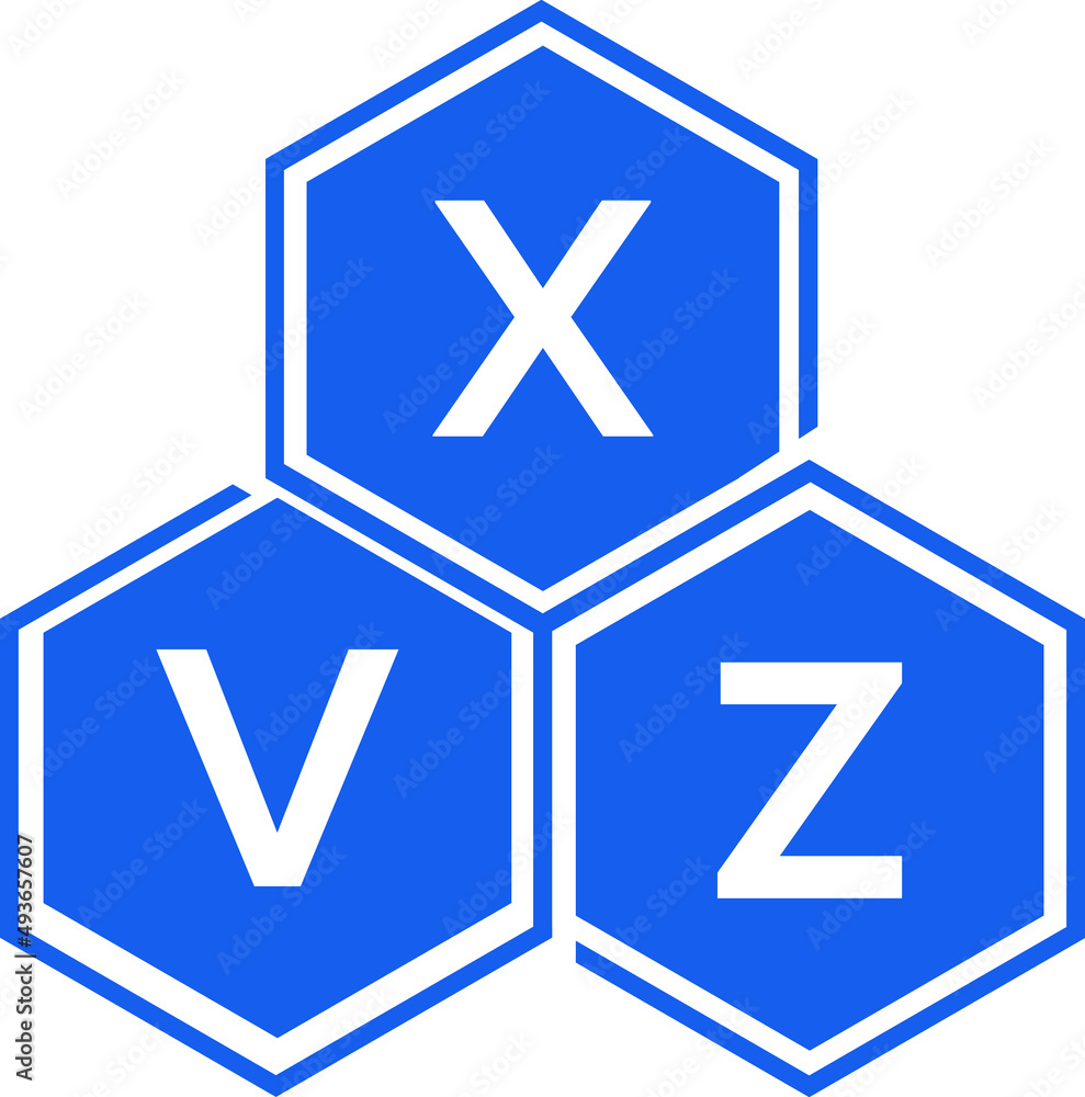 XVZ letter logo design on White background. XVZ creative initials letter logo concept. XVZ letter design. 
