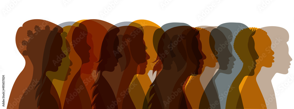 portrait of man and woman silhouette isolated vector Stock Vector ...